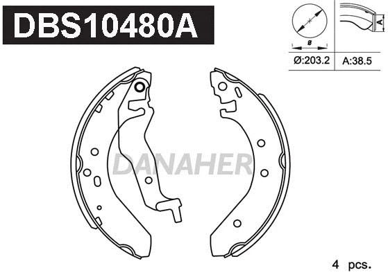 Jeu de mâchoires de frein DANAHER DBS10480A