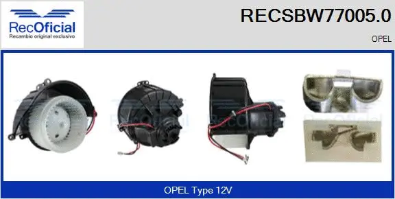 Pulseur d'air habitacle RECOFICIAL RECSBW77005.0