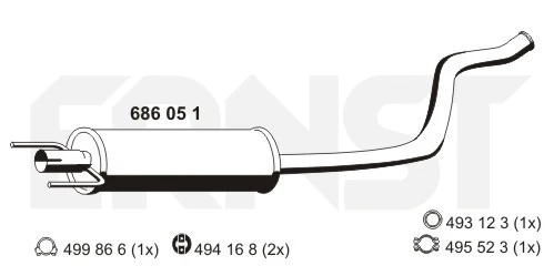 Silencieux central ERNST 686051