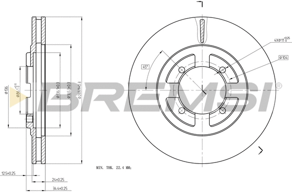 Disque de frein BREMSI CD6472V