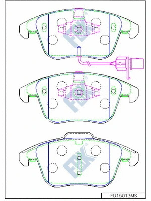 Kit de plaquettes de frein, frein à disque FBK FD15013MS