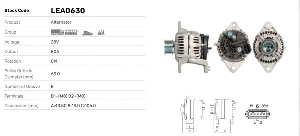 Alternateur LUSA LEA0630