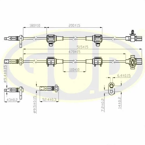 Capteur, vitesse de roue G.U.D. GABS02568