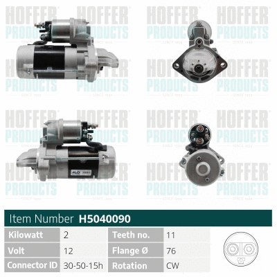 Démarreur HOFFER H5040090