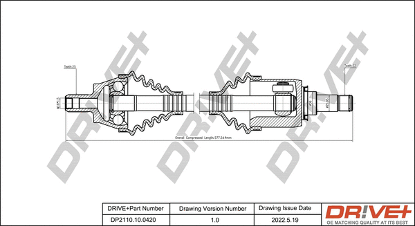 Arbre de transmission Dr!ve+ DP2110.10.0420