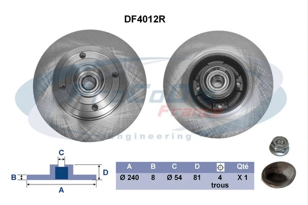 Disque de frein PROCODIS FRANCE DF4012R