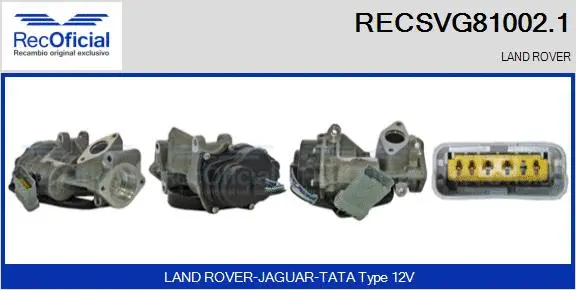 Vanne EGR RECOFICIAL RECSVG81002.1