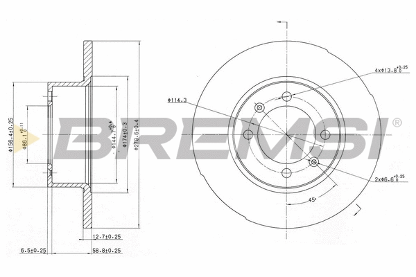 Disque de frein BREMSI CD6056S