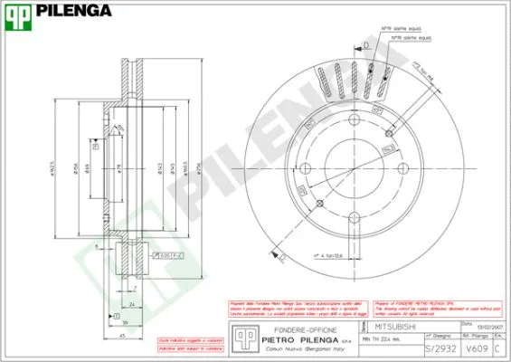 Disque de frein PILENGA V609