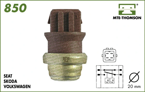 Contact thermique, voyant avertisseur de liquide de refroid. MTE-THOMSON 850