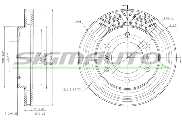 Disque de frein SIGMAUTO DBB384V