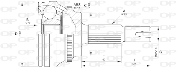Jeu de joints, arbre de transmission OPEN PARTS CVJ5659.10