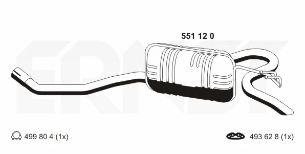 Silencieux arrière ERNST 551120