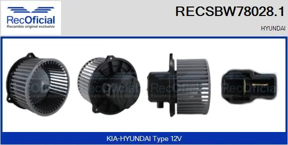 Pulseur d'air habitacle RECOFICIAL RECSBW78028.1