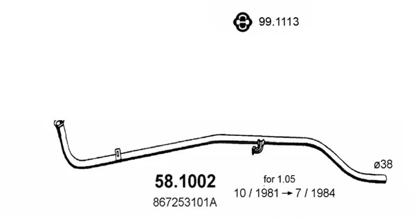 Tuyau d'échappement ASSO 58.1002