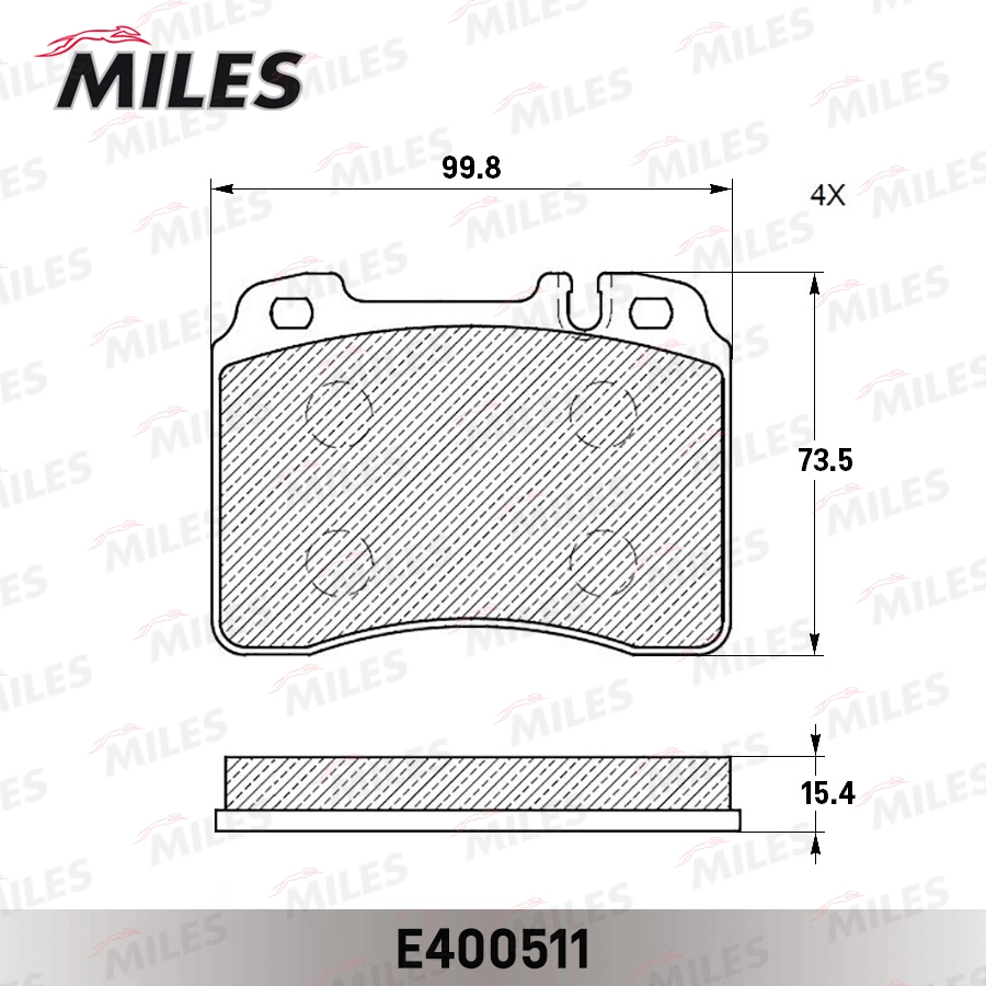 Kit de plaquettes de frein, frein à disque MILES E400511