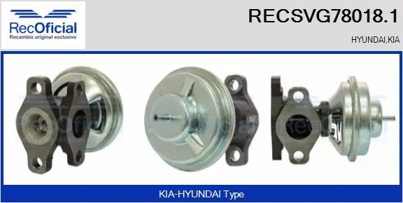 Vanne EGR RECOFICIAL RECSVG78018.1