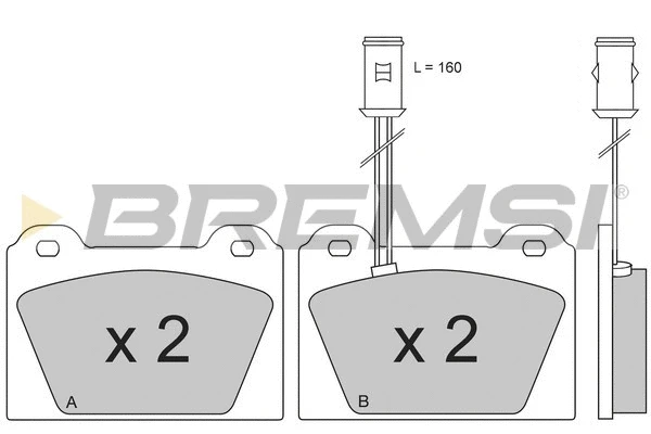 Kit de plaquettes de frein, frein à disque BREMSI BP2164