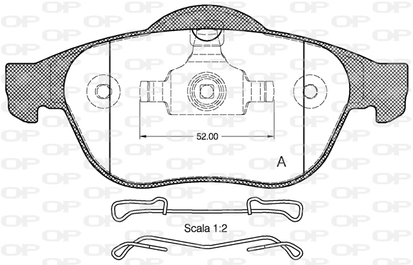 Kit de plaquettes de frein, frein à disque OPEN PARTS BPA0843.10