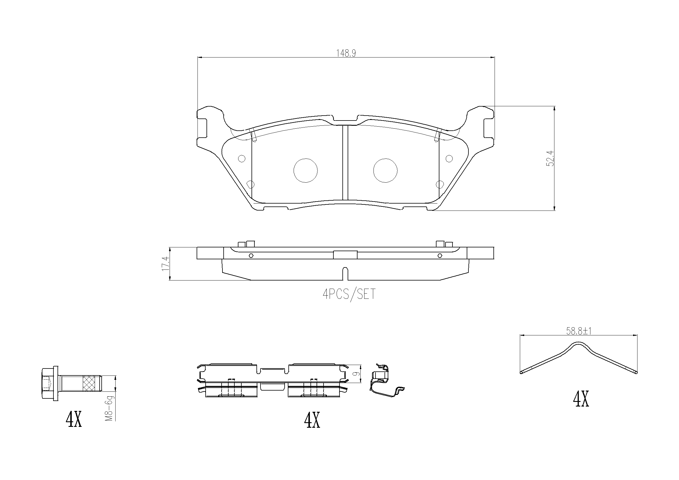 Kit de plaquettes de frein, frein à disque BREMBO P 24 252