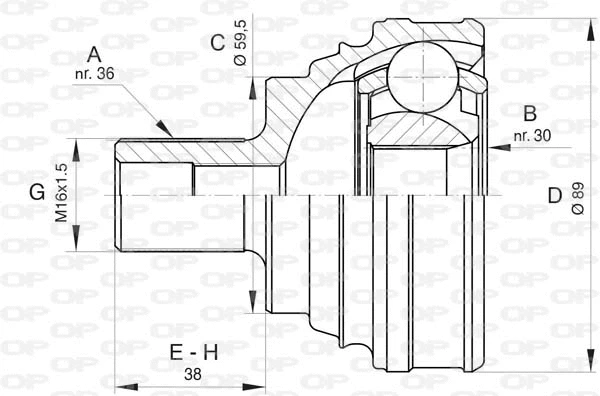 Jeu de joints, arbre de transmission OPEN PARTS CVJ5828.10
