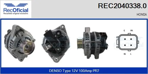 Alternateur RECOFICIAL REC2040338.0