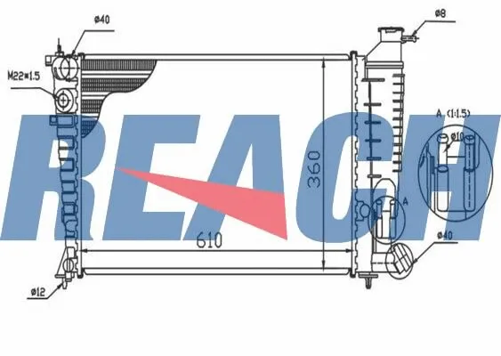 Radiateur, refroidissement du moteur REACH 1.40.13449.534