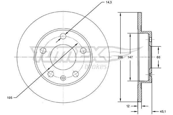 Disque de frein TOMEX Brakes TX 72-65