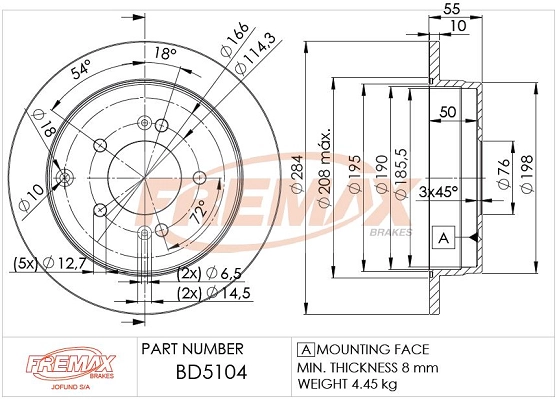 Disque de frein FREMAX BD-5104