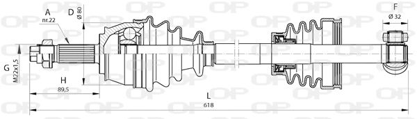 Arbre de transmission OPEN PARTS DRS6379.00