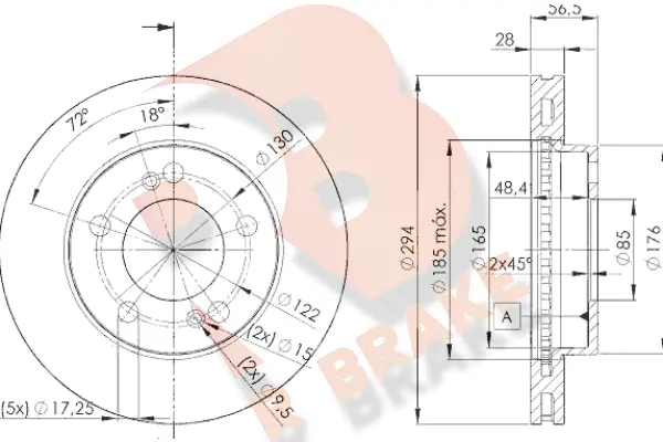 Disque de frein R BRAKE 78RBD28674