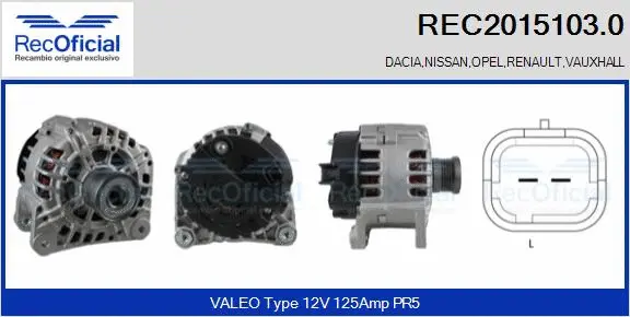 Alternateur RECOFICIAL REC2015103.0