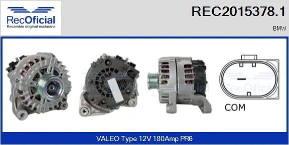 Alternateur RECOFICIAL REC2015378.1