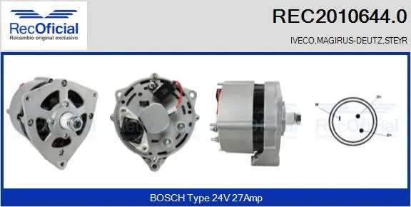 Alternateur RECOFICIAL REC2010644.0