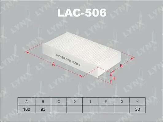 Filtre, air de l'habitacle LYNXAUTO LAC-506