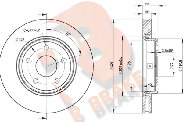 Disque de frein R BRAKE 78RBD29269