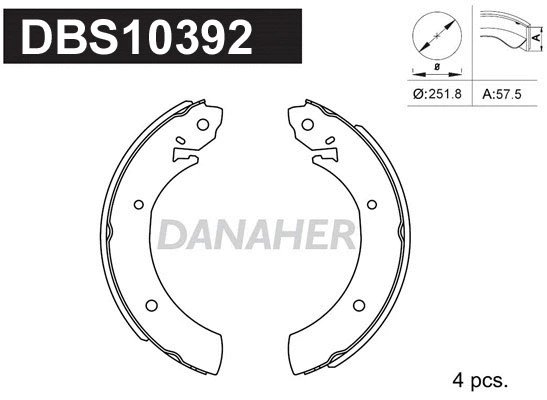 Jeu de mâchoires de frein DANAHER DBS10392