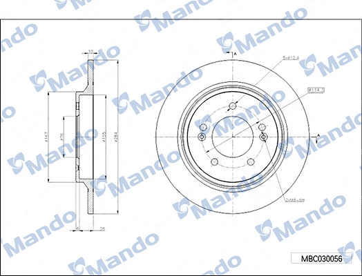 Disque de frein MANDO MBC030056