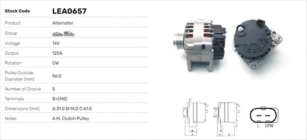 Alternateur LUSA LEA0657