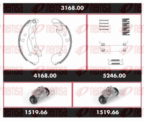 Kit de freins, freins à tambours REMSA 3168.00
