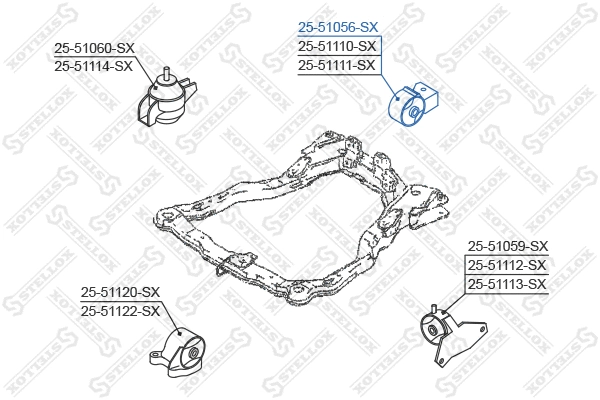 Support moteur STELLOX 25-51056-SX