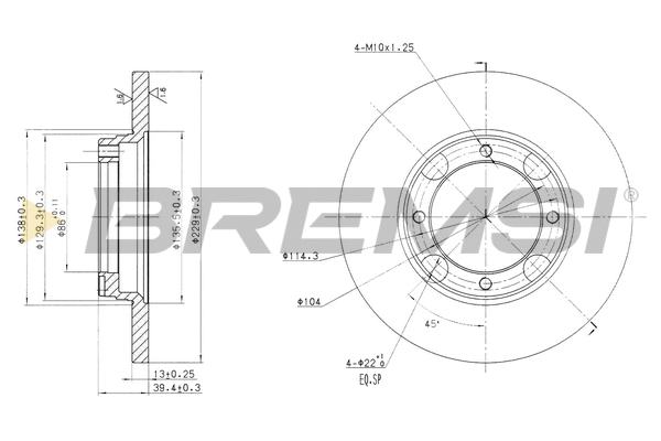 Disque de frein BREMSI CD6358S