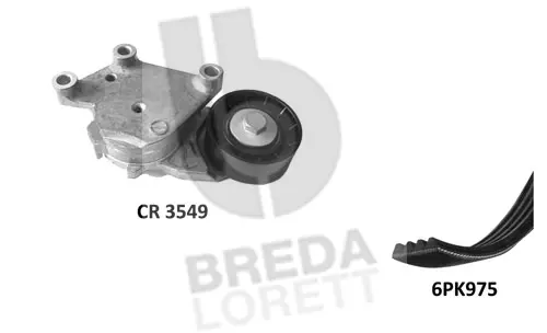 Jeu de courroies trapézoïdales à nervures BREDA LORETT KCA0029