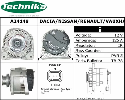 Alternateur Technika A24148
