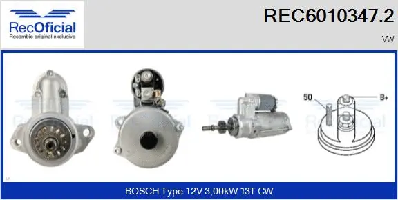 Démarreur RECOFICIAL REC6010347.2