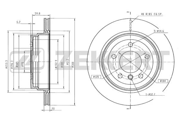 Disque de frein ZEKKERT BS-6007B