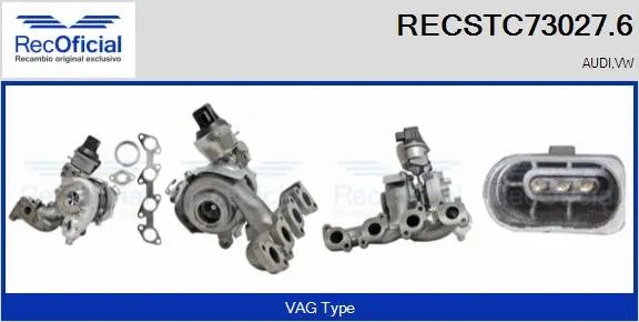 Turbocompresseur, suralimentation RECOFICIAL RECSTC73027.6