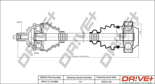 Arbre de transmission Dr!ve+ DP2110.10.0958