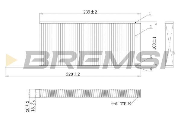 Filtre, air de l'habitacle BREMSI FC0863C
