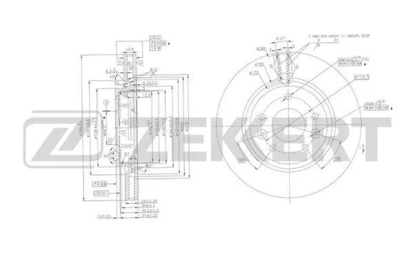 Disque de frein ZEKKERT BS-6103